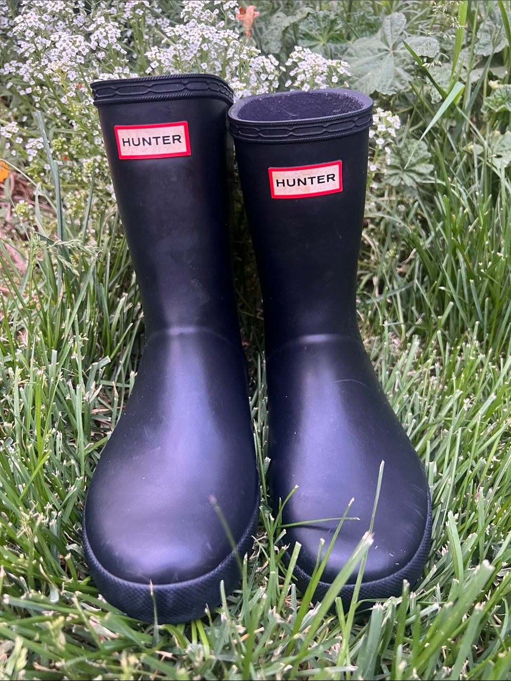 Hunter classic Kids Black Rain Boots size big-girl 3